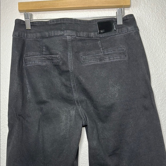 Paige Black Wax Coated Wide-Leg Cropped Pants 30 - Picture 6 of 8